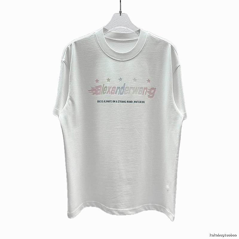 Alexander Wang Letter Print Street Style White T-Shirt