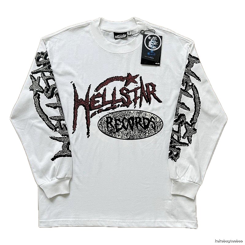 Hellstar dark style white long-sleeved shirt