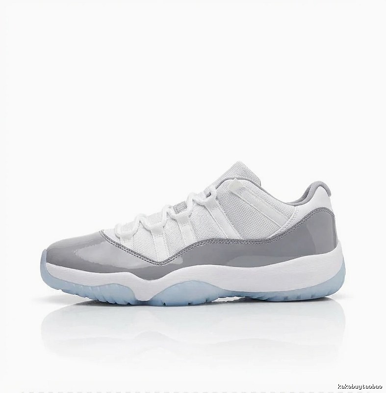 Jordan 11 Low - Top Grey - White Athletic Shoes