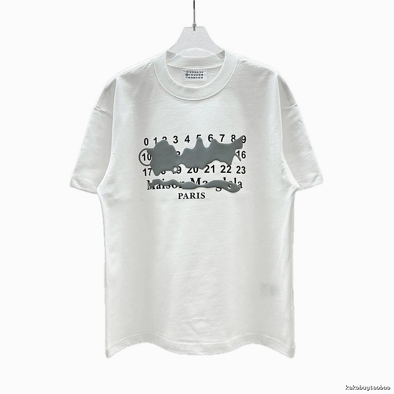 Maison Margiela Digital Graffiti Street Style White T-Shirt