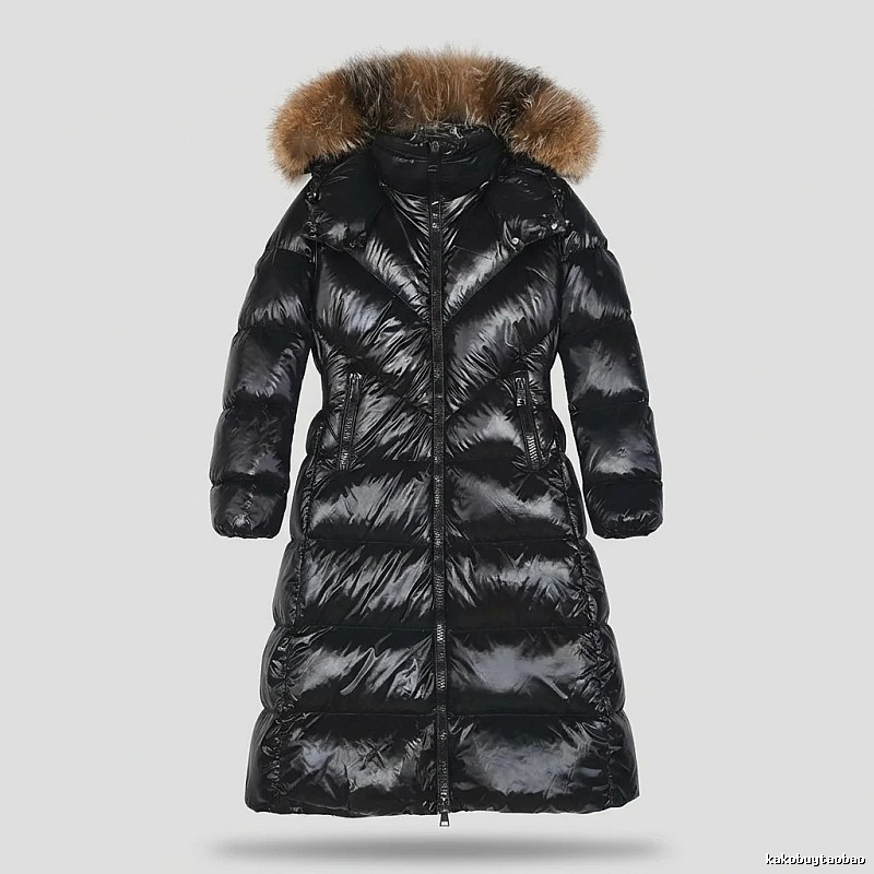 Moncler long stylish black down jacket