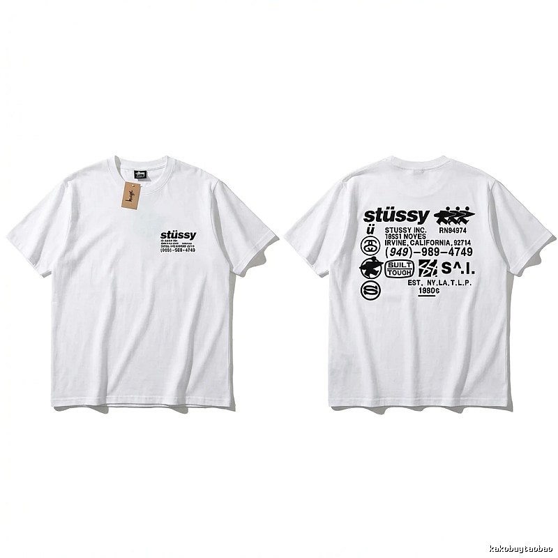 Stussy basic style, simple style, white T-shirt