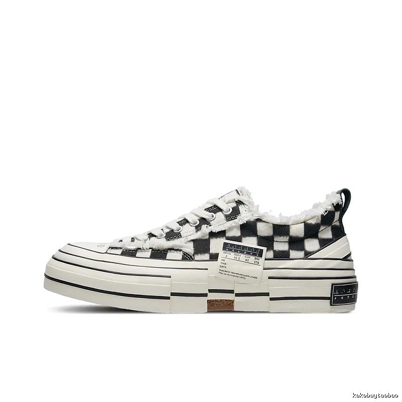 Xvessel checkered retro-style skate shoes