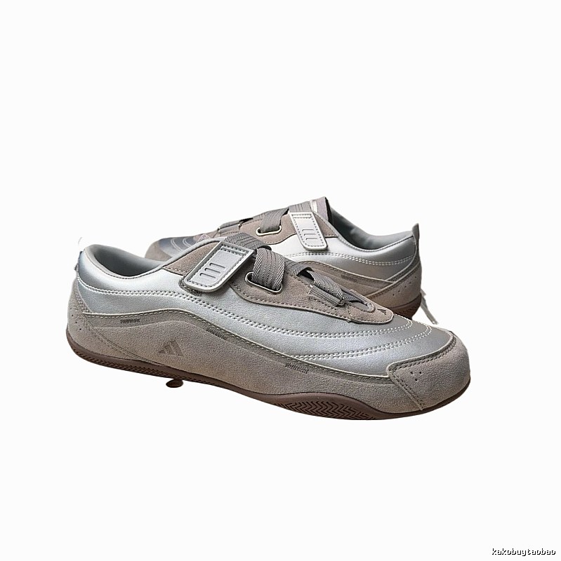 Adidas retro-style silver-gray sports shoes
