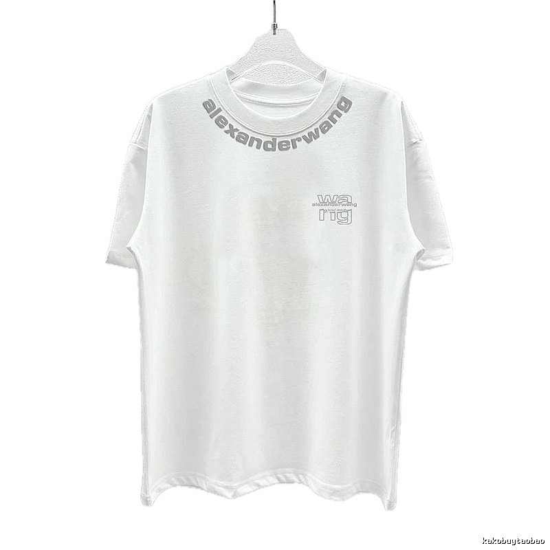 Alexander Wang Printed Street Style White T-Shirt