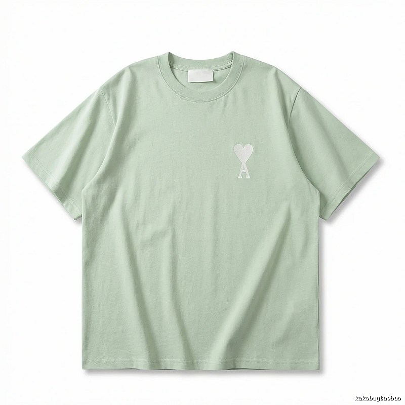 AMI Love Series Simple Style Light Green T-shirt
