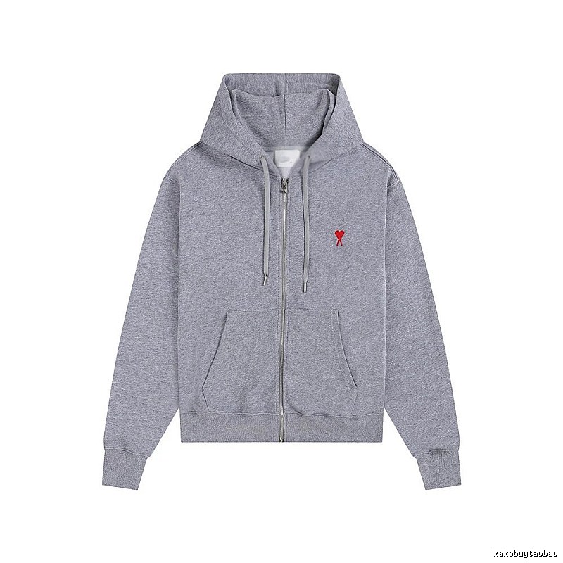 Ami Love Series Trendy Brand Grey Hoodie
