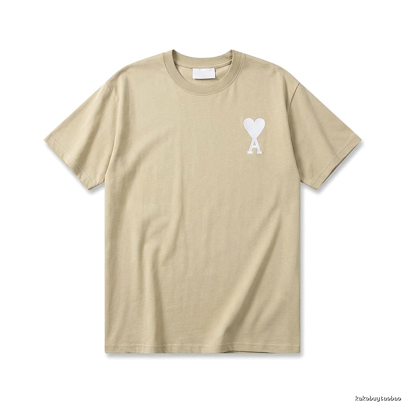 AMI minimalist style beige T-shirt
