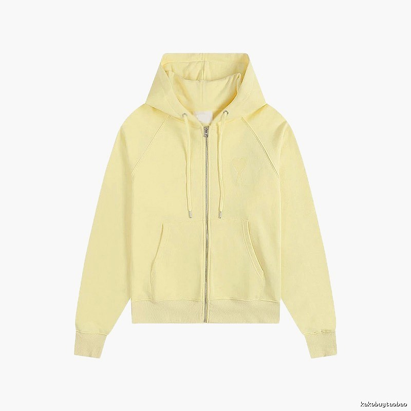 AMI minimalist style light yellow hoodie