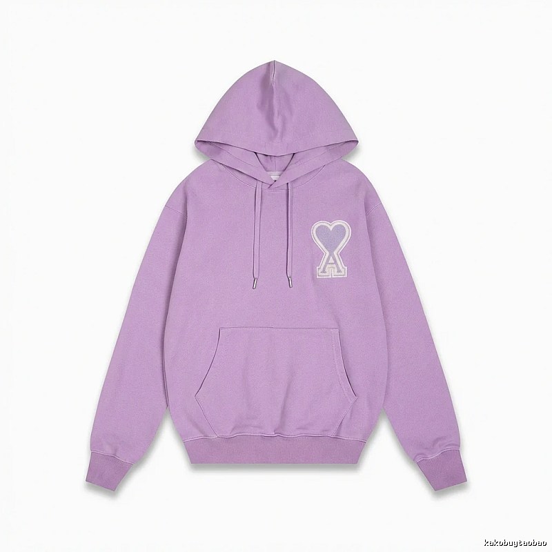 AMI series trendy brand light purple hoodie