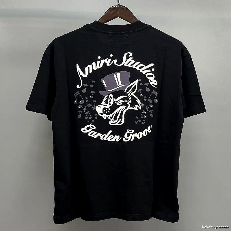 Amiri Black White Records Graphic T-Shirt Sport Casual