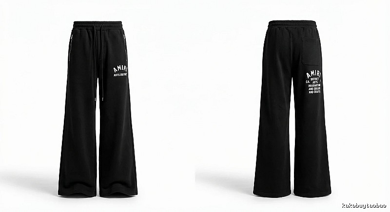 AMIRI Letter Print Casual Black Pants