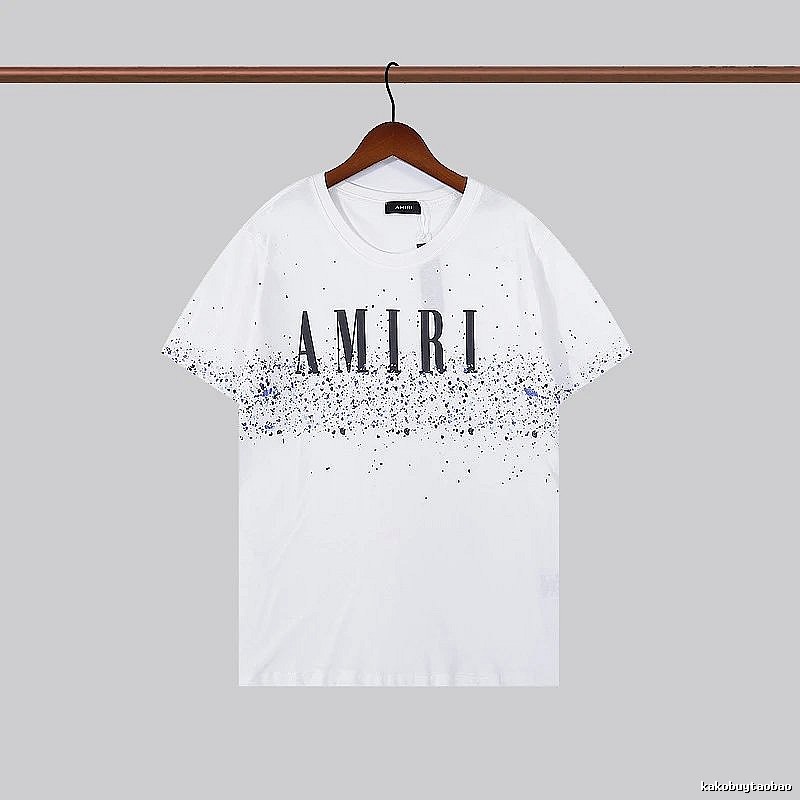 Amiri Logo Detail Graphic T-shirt White Blue Amiri with Relaxed Feel