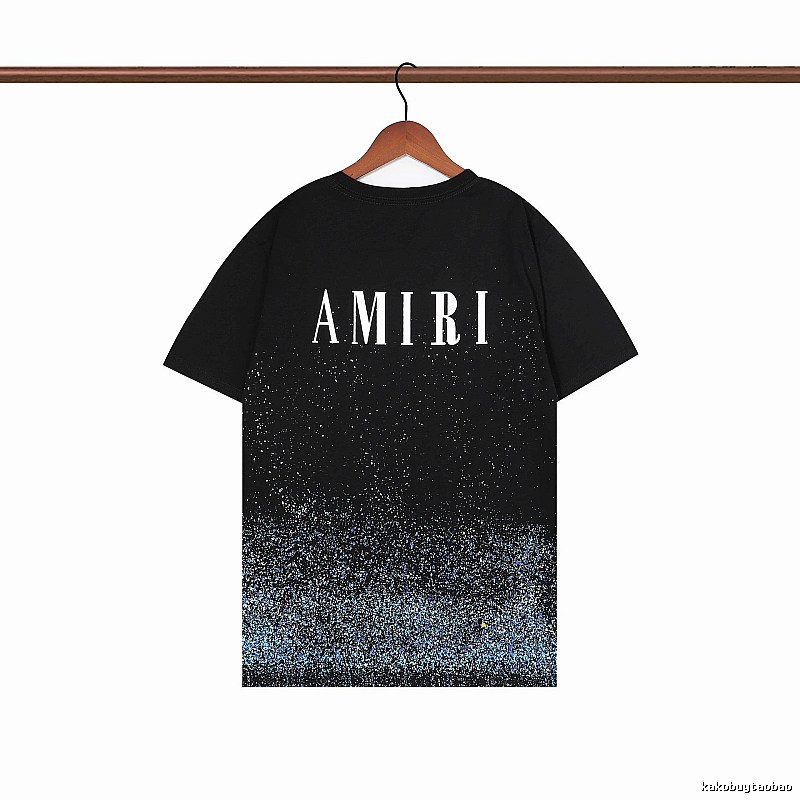 Amiri Premium Style Graphic T-shirt White Blue Amiri for Resort Outfits