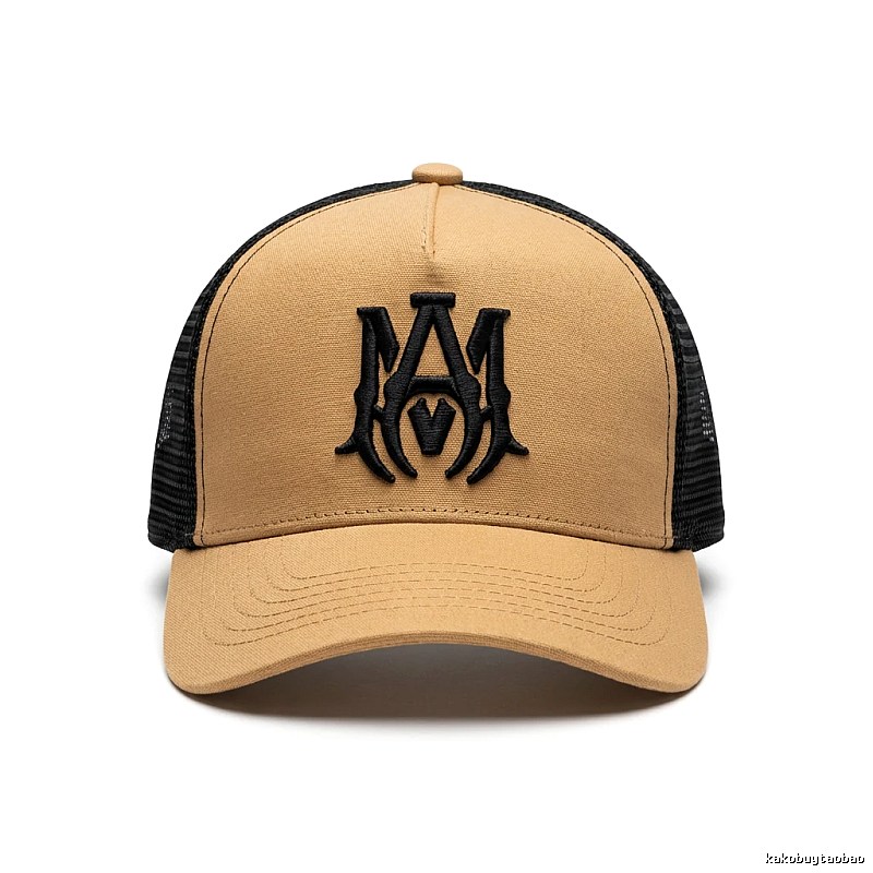 AMIRI Retro Style Brown and Black Patchwork Hat