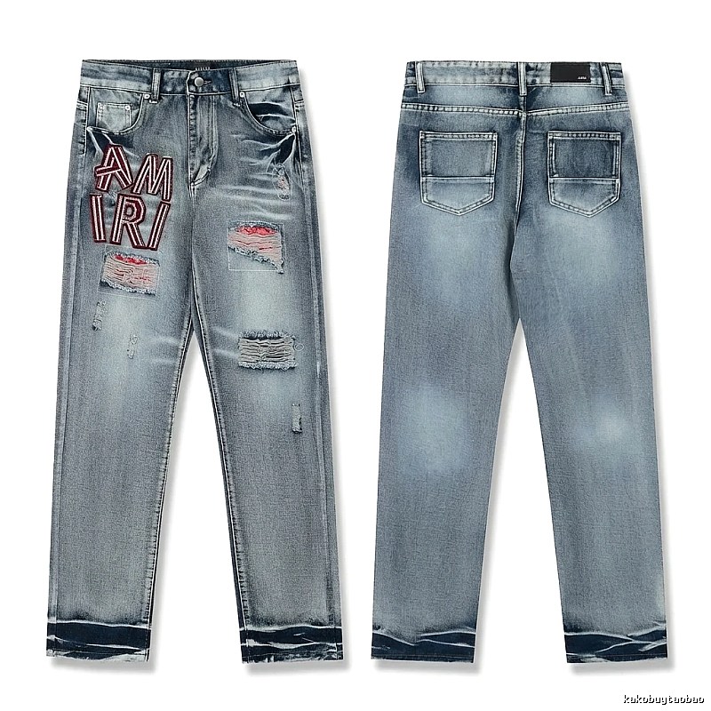 AMIRI ripped denim blue jeans