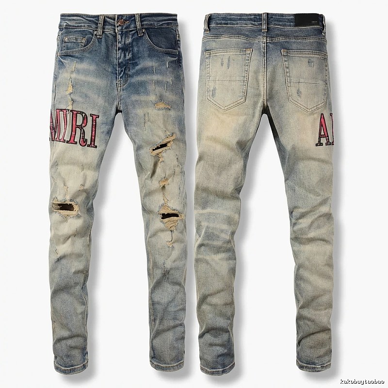 AMIRI Ripped Denim Trendy Pants