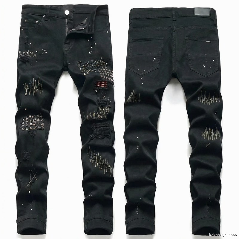 AMIRI Ripped Trendy Black Pants