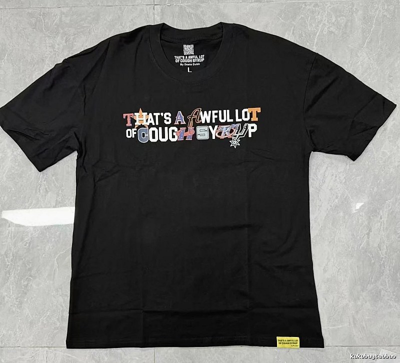 Awful Lot Color-block Printed Street Style Black T-shirt