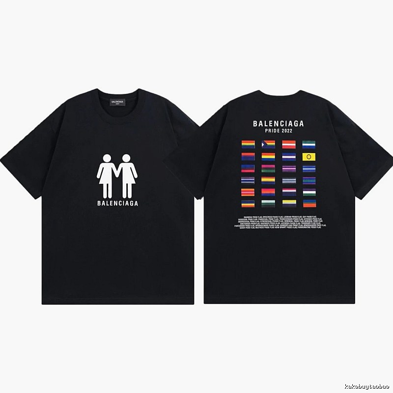 Balenciaga 22 Pride Collection Printed Black Short-sleeve T-shirt