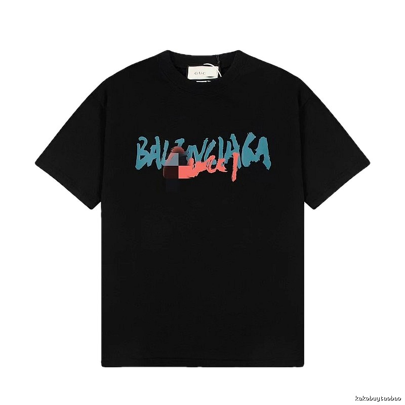 Balenciaga Graffiti Street Style Black T-Shirt