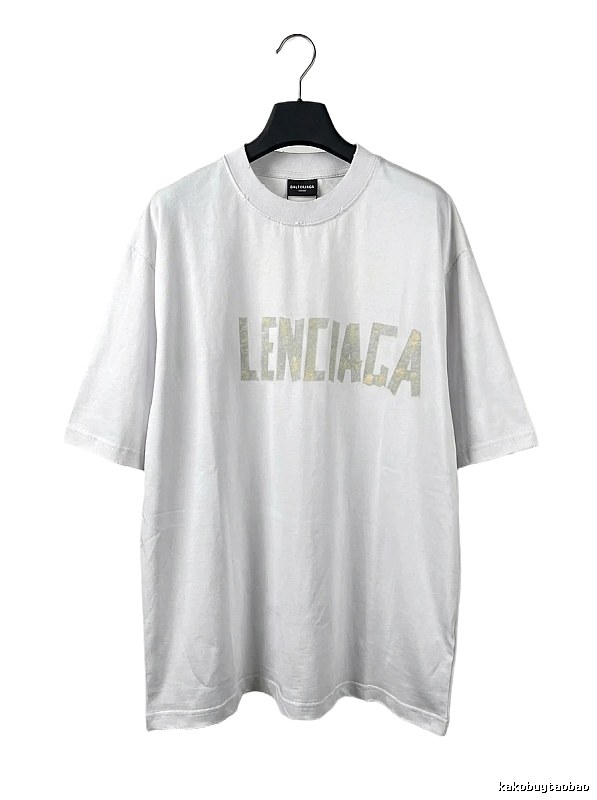 Balenciaga letter-style white T-shirt