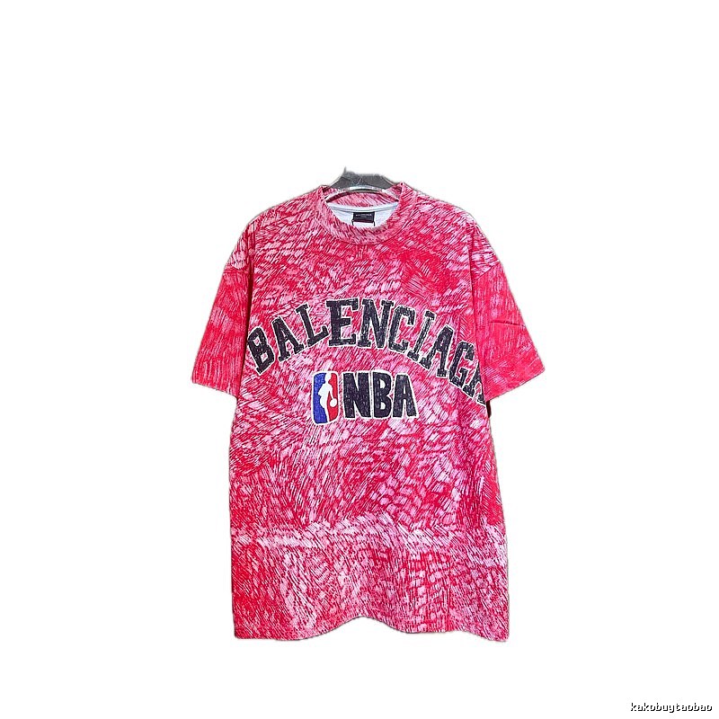 Balenciaga NBA co-branded red T-shirt