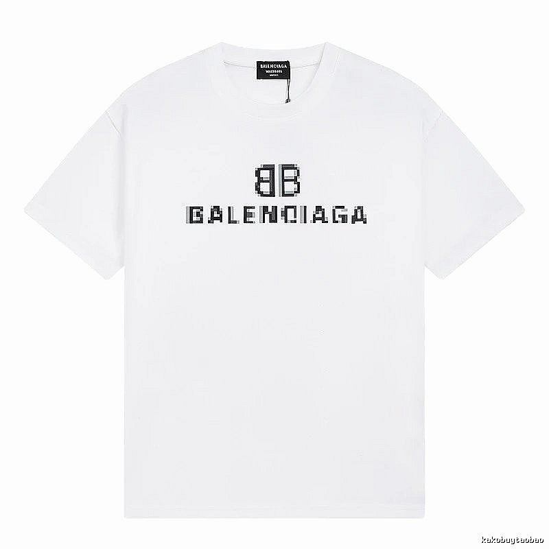 Balenciaga pixel-style white T-shirt