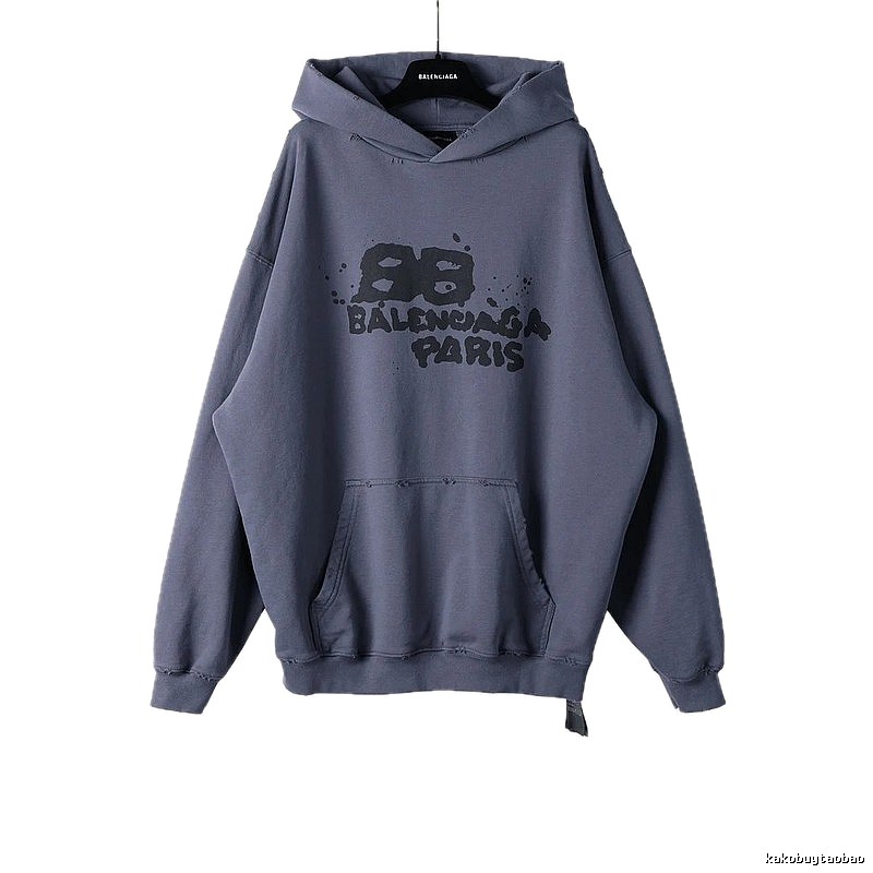 Balenciaga retro-style grey hoodie
