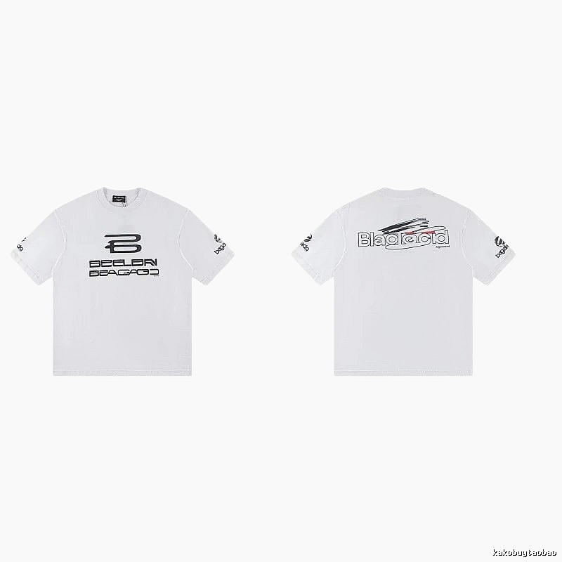 Balenciaga Trendy Racing Print White T-Shirt