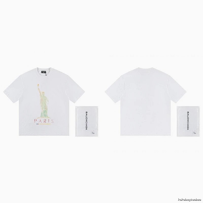 Balenciaga Trendy White T-shirt with Statue of Liberty Print