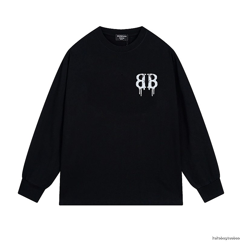 Balenciaga's dark style black long T-shirt