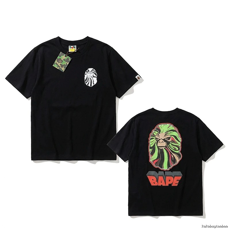 Bape Ape Camouflage Style Black T-shirt