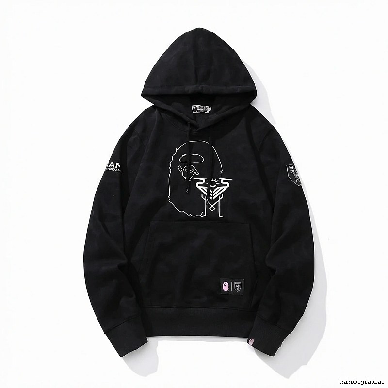 Bape Ape Man series trendy black hoodie