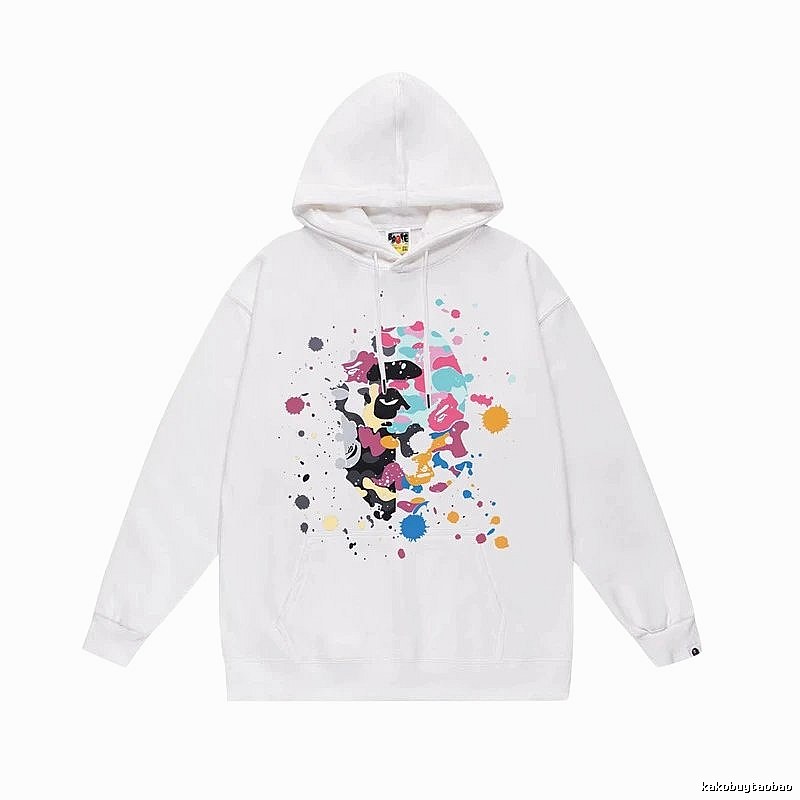 Bape camouflage style white hoodie