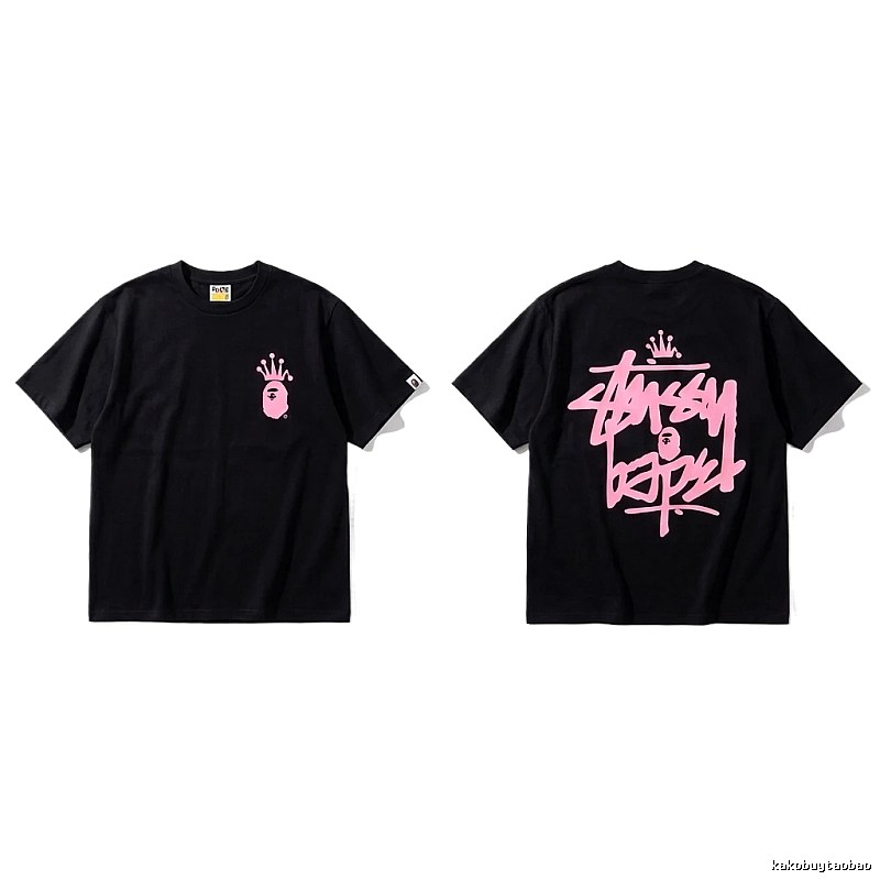 Bape Crown Graffiti Style Black T-shirt