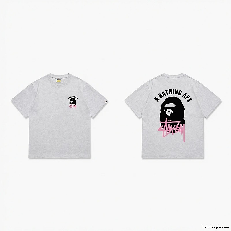 Bape Pink Trendy and Cool Short-sleeve Shirt