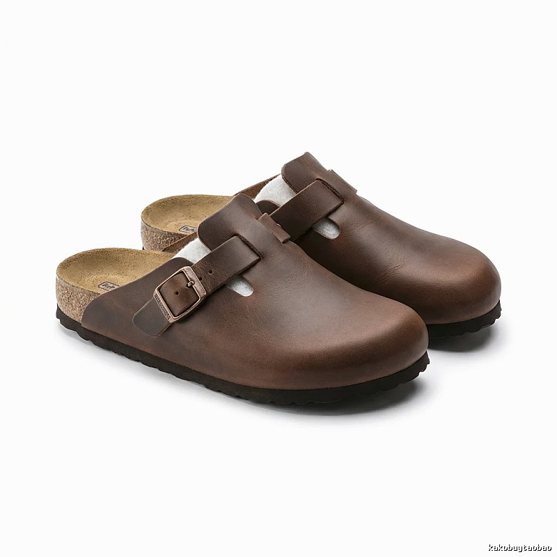 BIRKENSTOCK brown retro-style wooden clogs