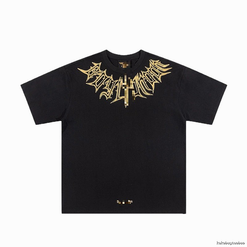 BOY Gold-foiled Gothic Edgy & Trendy Black Short-sleeve T-Shirt