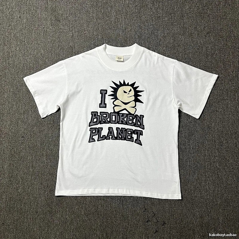 Broken Planet Classic Graphic T-shirt White Cotton Bold for Daily Styling