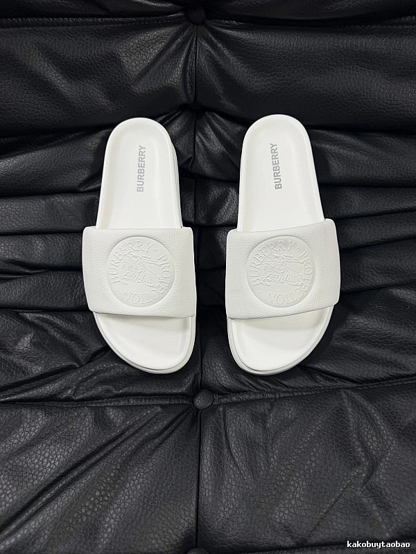 Burberry Embossed Warhorse Minimalist Style White Slides