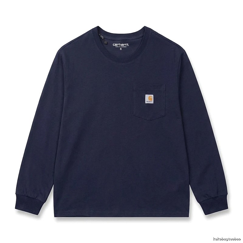 Carhartt basic simple navy long-sleeve