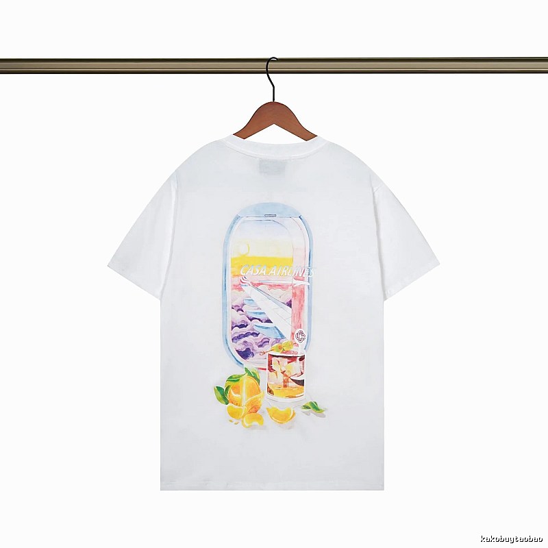 Casablanca Aviation Series Trendy Brand White T-shirt