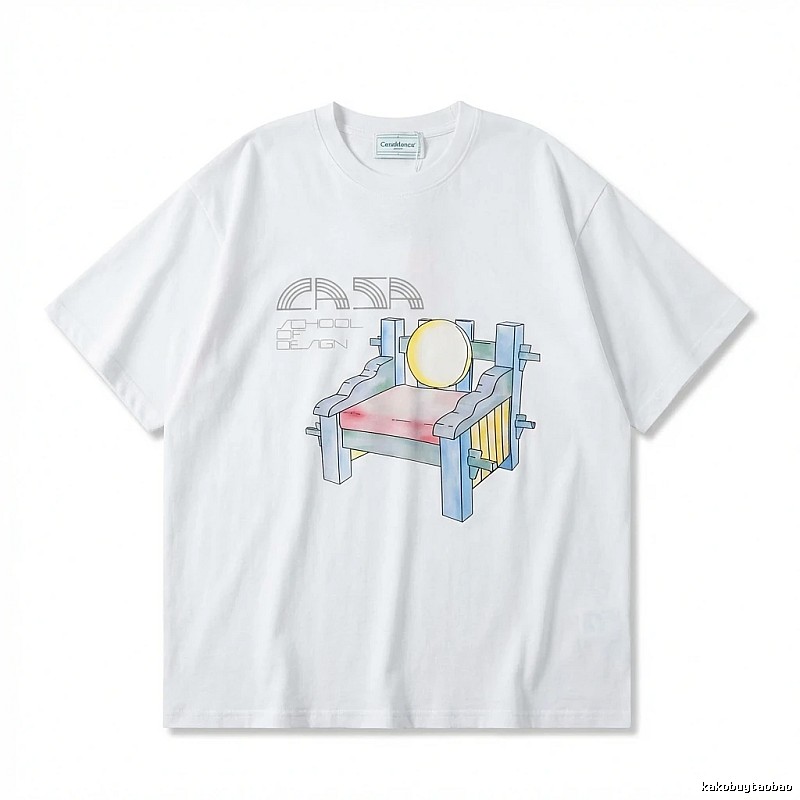 Casablanca cartoon-style white T-shirt