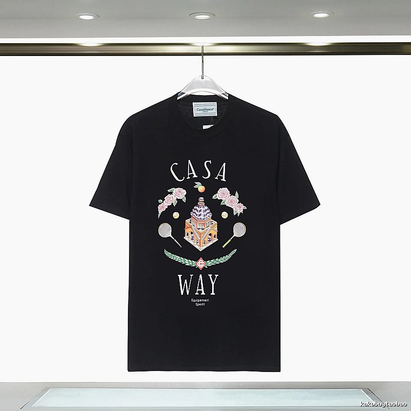 Casablanca Print Retro Style Black T-shirt