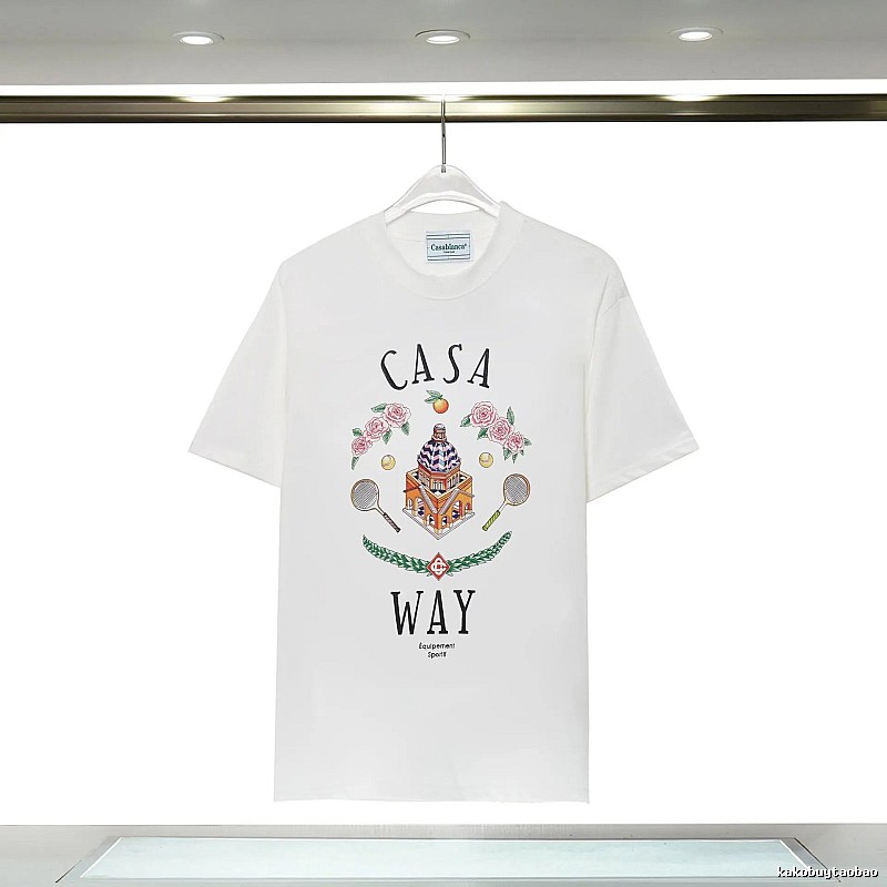 Casablanca printed casual white T-shirt