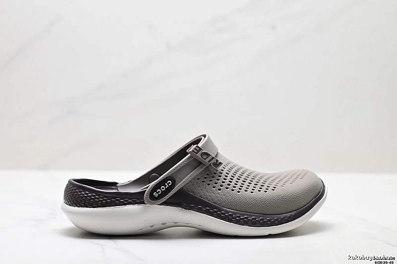 Casual style of Crocs clogs in gray and black