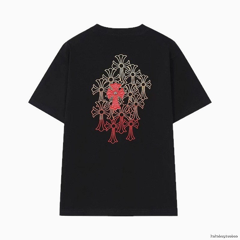 Chrome Hearts Cross Embroidered Street Style Black T-Shirt