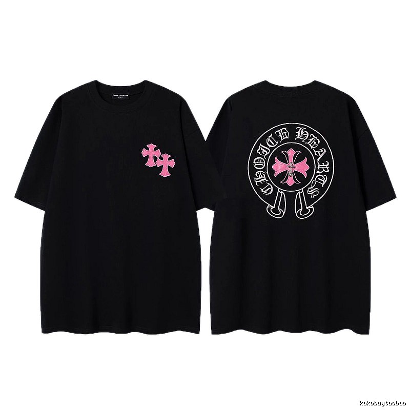 Chrome Hearts Cross Embroidered Street-style Black T-Shirt