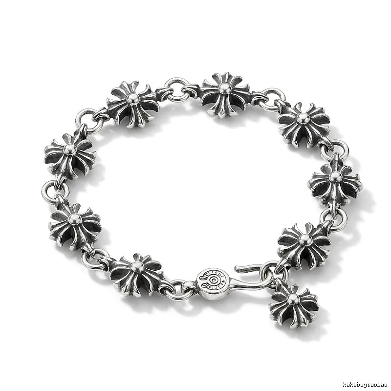Chrome Hearts Cross Flower Silver Bracelet